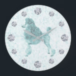 Relógio Grande Hora de Diamante de Poodle de Gelo Azul<br><div class="desc">Coleção de Poodle de Leonbience. Tem dúvidas ou precisa de ajuda para localizar um produto que corresponda a um conjunto? Envie-me uma mensagem leonbience@rogers.com</div>