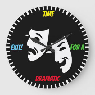 Relógio Grande Hora de uma saída dramática! & máscara de teatr