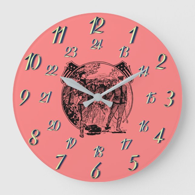 Relógio Grande Hora Militar de Red Vintage (Frente)