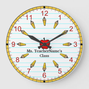 Relógio Grande Hora para a classe - numerada (personalizado)