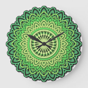 Relógio Grande Horloge en Acrylique Circular Mandala Padrão