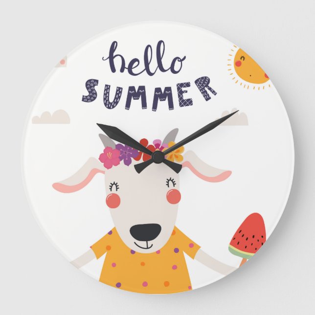 Relógio Grande Horloge en Acrylique Hello summer - grande (Frente)