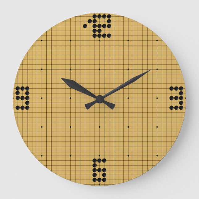 Relógio Grande Horloge Goban Clock - Black Stones - 3-6-9-12 (Frente)