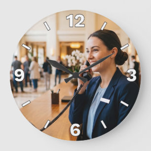 Relógio Grande Hotel Front Desk Receptionist Phone Office Decor