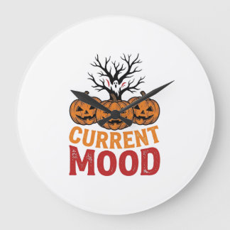 Relógio Grande Humor Atual Abóbora de Halloween Camisa Vintage De