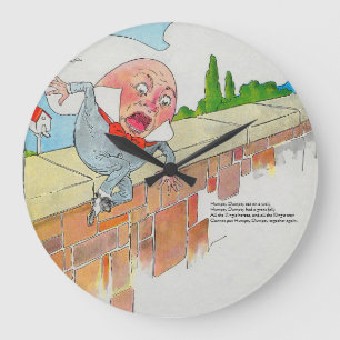 Relógio Grande Humpty Dumpty em Wall Madre Goose Nursery Rhyme