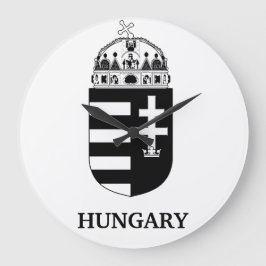 Relógio Grande Hungarian Coat of Arms Contemporary Monochrome Art