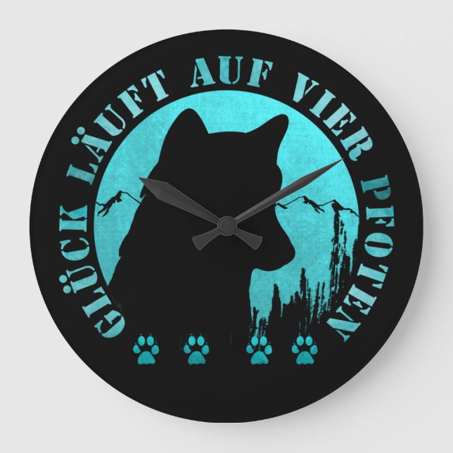 Relógio Grande Husky - Glück läuft auf vier Pfoten (Frente)