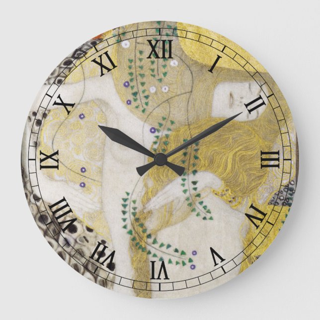 Relógio Grande Hydra (serpentes d'água I) por Gustav Klimt (Frente)