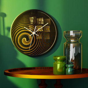 Relógio Grande Hypnosis Abstrato Art Round