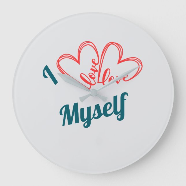Relógio Grande I Love Myself - Self-Care Button (Frente)