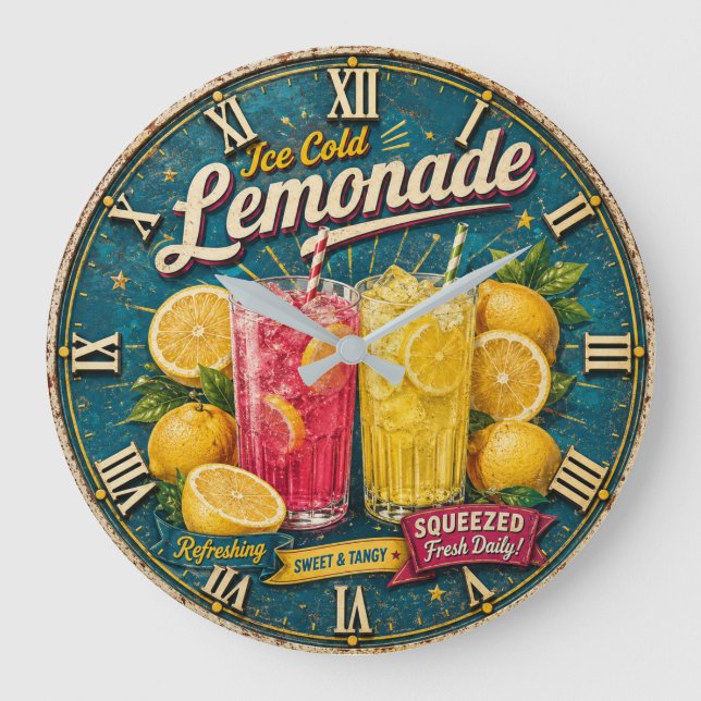 Relógio Grande Ice Cold Lemonade (Frente)
