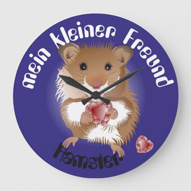 Relógio Grande Ich liebe meinen kleinen Hamster Uhr (Frente)