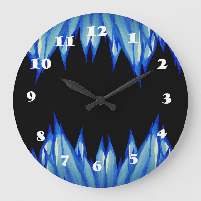 Relógio Grande Icicles Winter Mod Wall Clock (Frente)