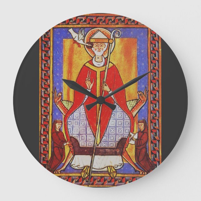 Relógio Grande Ícone medieval de São Gregório Magno (Frente)