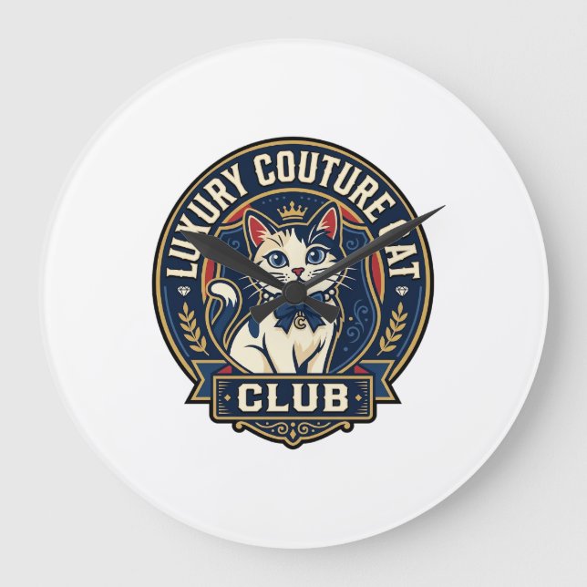 Relógio Grande Ideia de Presente de Mãe de Gato de Luxo - Couture (Frente)