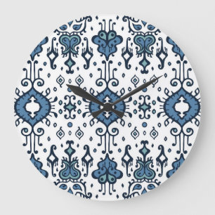 Relógio Grande Ikat, tribal, enfeite étnico sem descontinuidades.