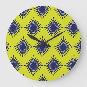 Relógio Grande Ikat Tribal: Padrão Moderno Na moda.