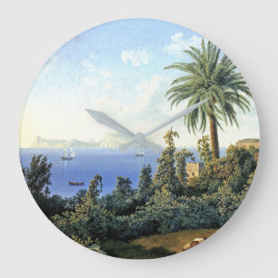 Relógio Grande Ilha Capri Itália Oceano Mediterrâneo Muro