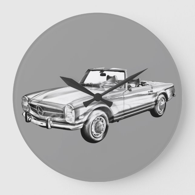 Relógio Grande Ilustração conversível Mercedes Benz 280 SL (Frente)