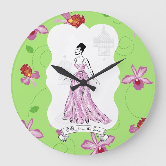 Relógio Grande Ilustração de Moda Fois à Paris (Frente)