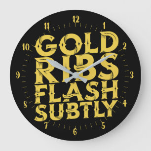 Relógio Grande Ilustração de texto de amarração de mosca Gold Rib