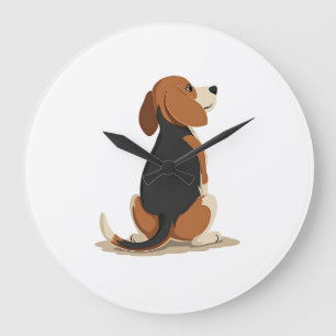 Relógio Grande Ilustração de Vista Posterior de Cachorro Beagle V
