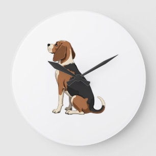 Relógio Grande Ilustração de Vista Posterior de Cachorro Beagle V