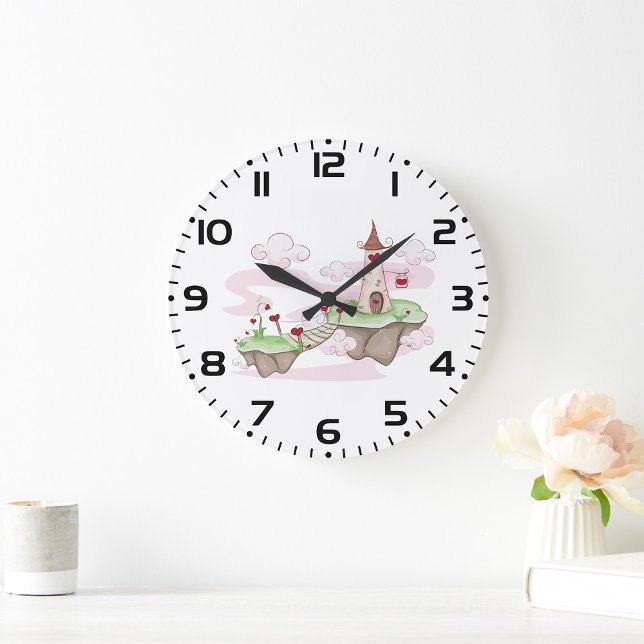 Relógio Grande Ilustração do Castelo de Amor Flutuante Fantasia R (Criador carregado)