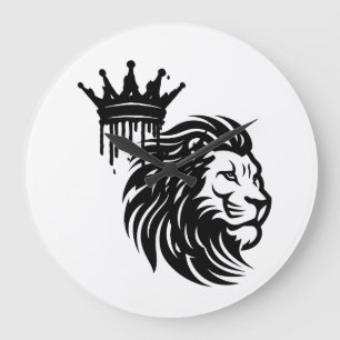 Relógio Grande Ilustração Majestosa do Rei Leão - Poderoso Wildli
