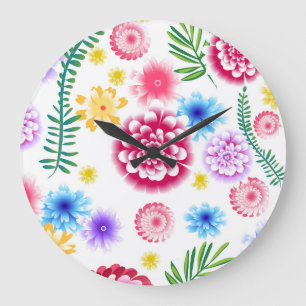 Relógio Grande ilustração vetorial de padrão floral delicado
