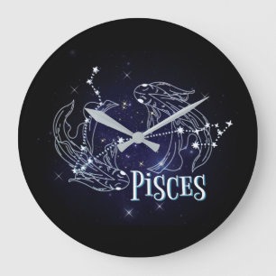 Relógio Grande Im A Peixes Zodiac.Trendy Peixes Zodiac Sinal