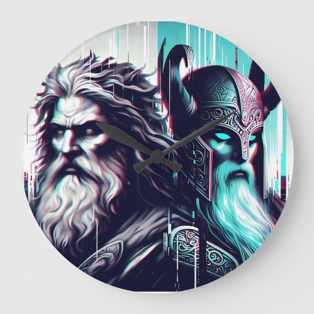Relógio Grande  image of the gods zeus and odin togethe (Frente)