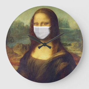 Relógio Grande Imagem Elegante Chic Green Mona Lisa Covid 19