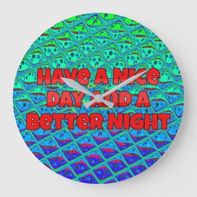 Relógio Grande Impressão de Arte de Motif Azul Italiano (Frente)