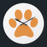 Relógio Grande Impressão de Paw<br><div class="desc">Design de impressão de plataforma divertida para amantes de os animais!</div>