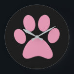 Relógio Grande Impressão de Paw<br><div class="desc">Design de impressão de plataforma divertida para amantes de os animais!</div>