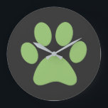 Relógio Grande Impressão de Paw<br><div class="desc">Design de impressão de plataforma divertida para amantes de os animais!</div>