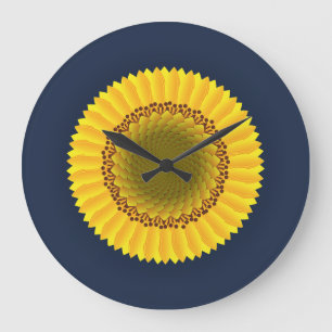 Relógio Grande Impressão em Tela Mandala Floral Girassol Vibrante