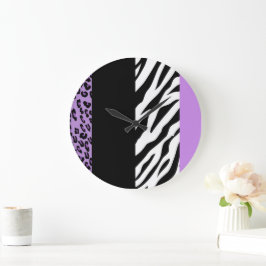 Relógio Grande Impressão Leopardo, Impressão Zebra, Impressão Ani