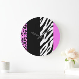 Relógio Grande Impressão Leopardo, Impressão Zebra, Impressão Ani