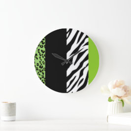 Relógio Grande Impressão Leopardo, Impressão Zebra, Impressão Ani