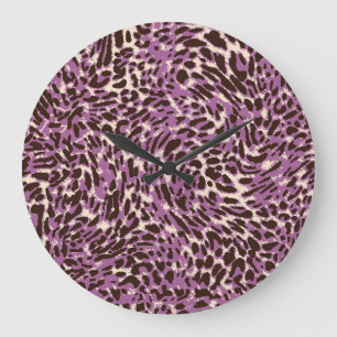 Relógio Grande Impressão Leopardo, Padrão Animal Clássico.