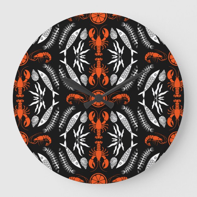 Relógio Grande Impressões de Decoração de Arte Marinha (Frente)