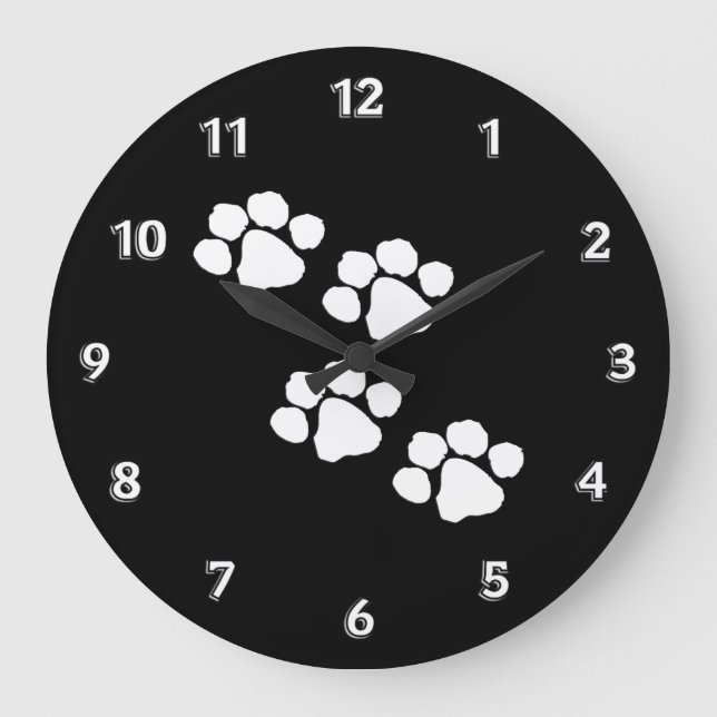 Relógio Grande Impressões Pets Paw (Frente)