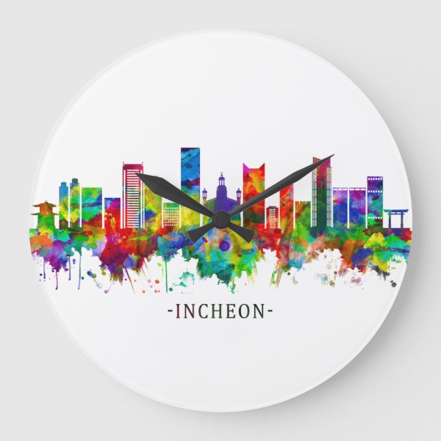 Relógio Grande Incheon South Korea Skyline (Frente)