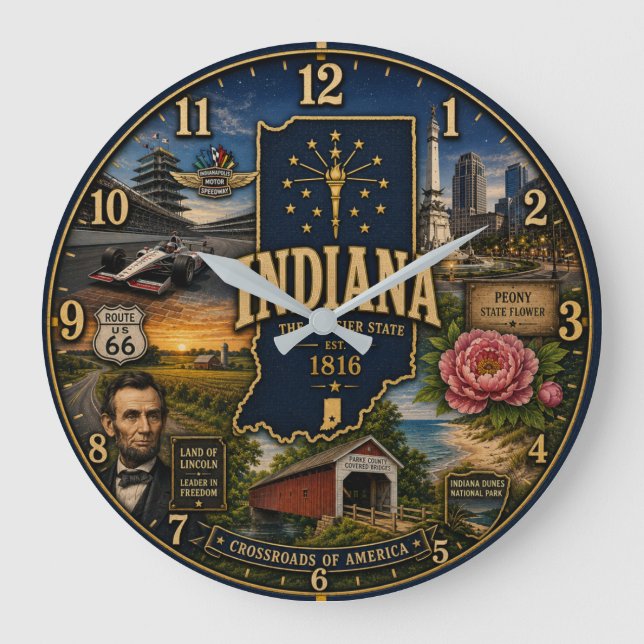 Relógio Grande Indiana Hoosier State (Frente)