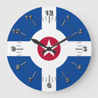 Relógio Grande Indianapolis (Indiana) flag Large Clock
