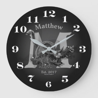 Relógio Grande Inicial e Data do Dinossaur