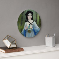 Ink Wash Ilustração de Linda Mulher em Florestas